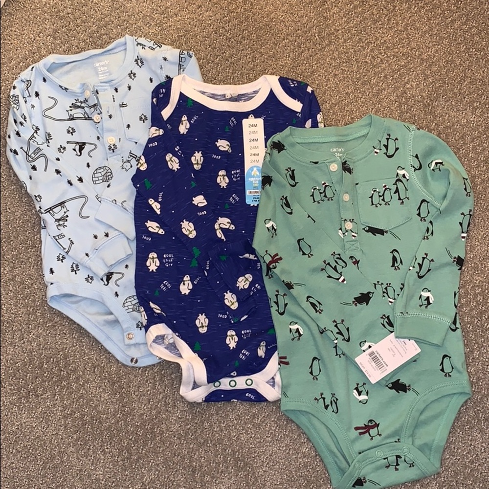 Carters long sleeve onesies bundle